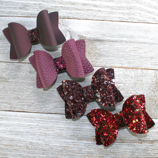 2.5" Shades of Maroon Bows
