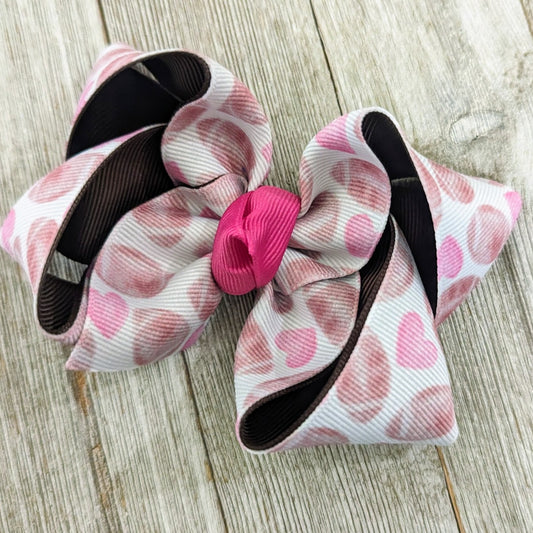 4" Football Love Ribbon Hair Bow