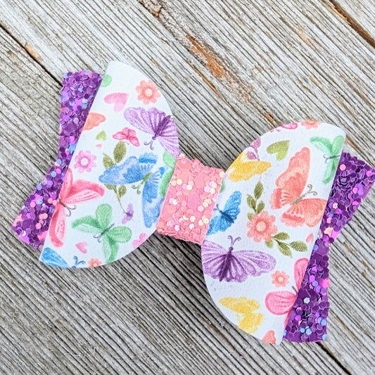 2.5" Butterfly Glitter Single Bow