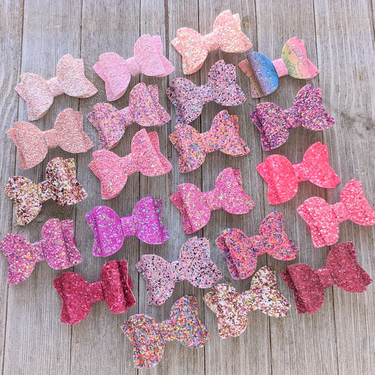 2.5" Pink Glitter Bow