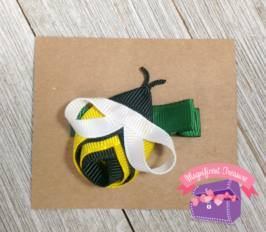 Bumble Bee Bug Hair Bow Front View