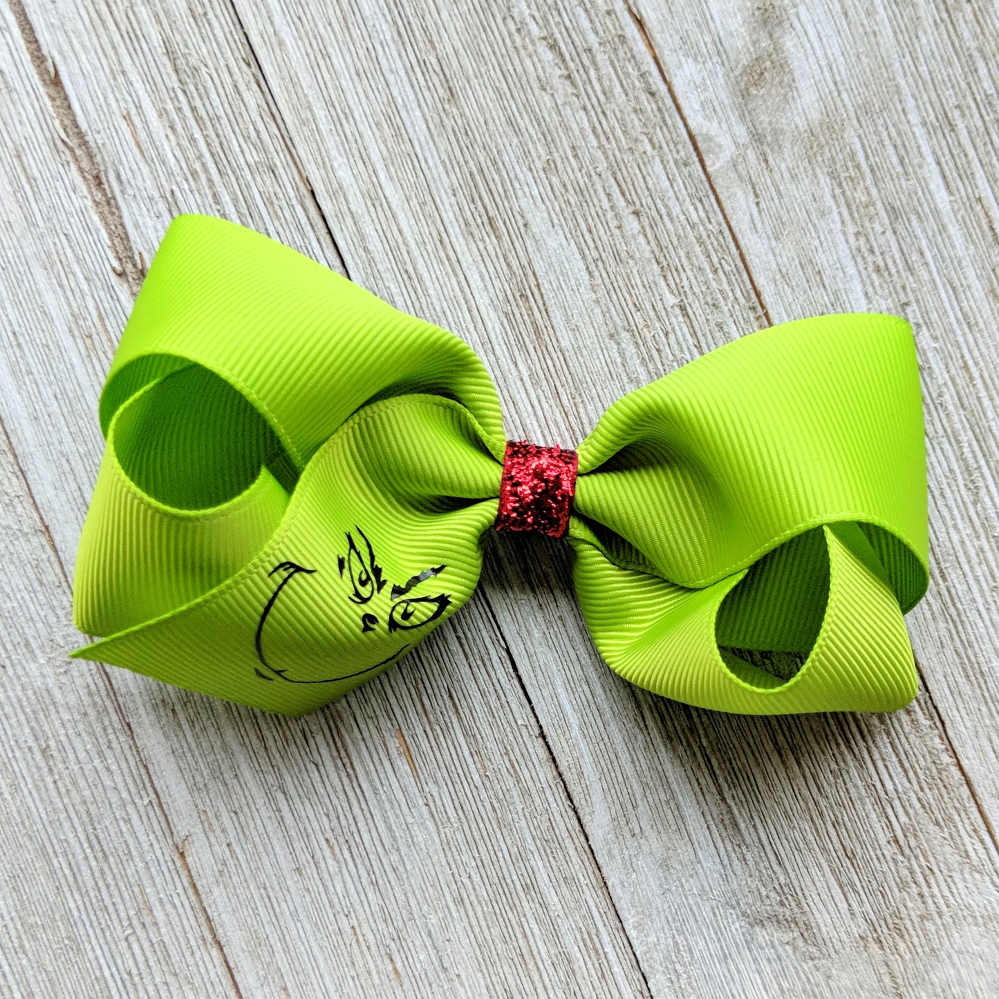 Grinch 4" Ribbon Hair Bow