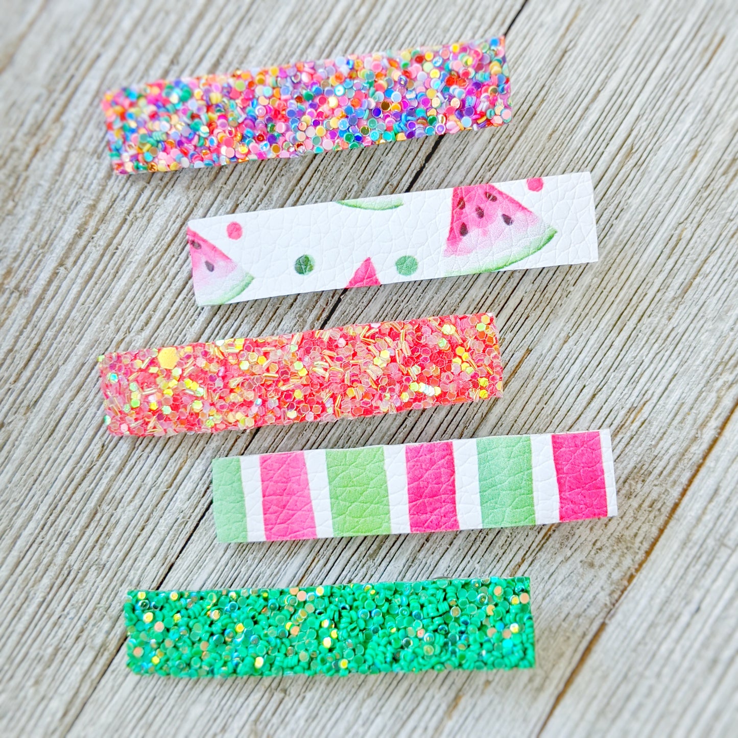 Watermelon Glitter Clippie Set
