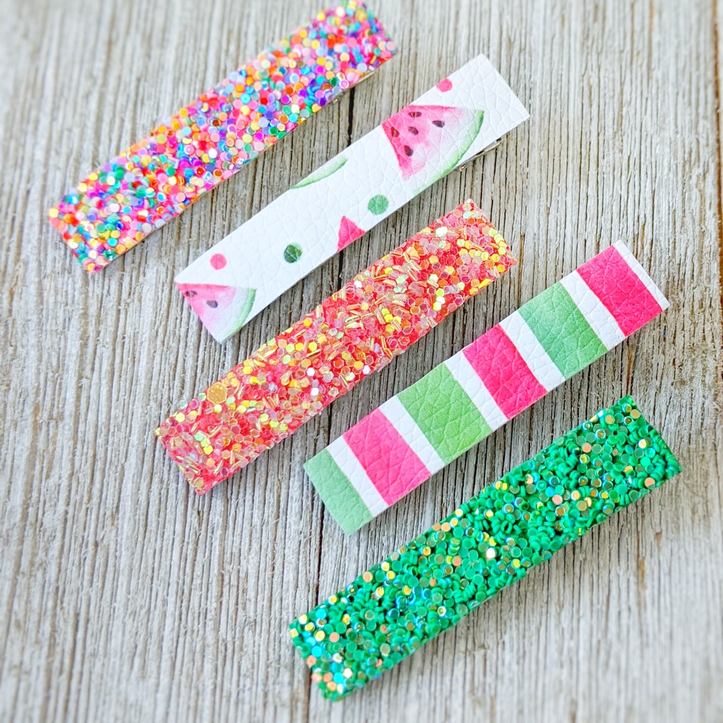 Watermelon Glitter Clippie Set