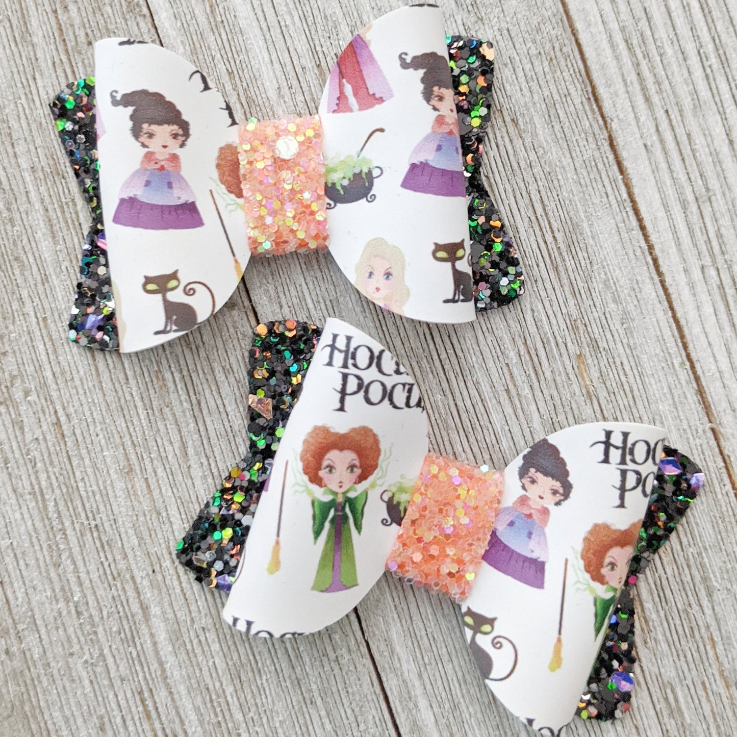 2.5" Halloween Glitter Bow