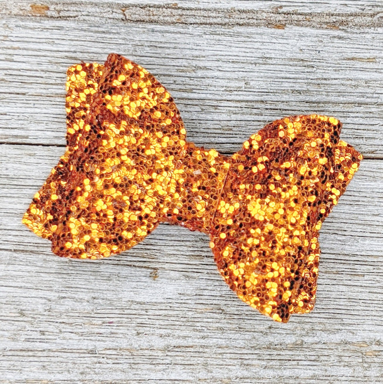 2.5" Orange Glitter Bow