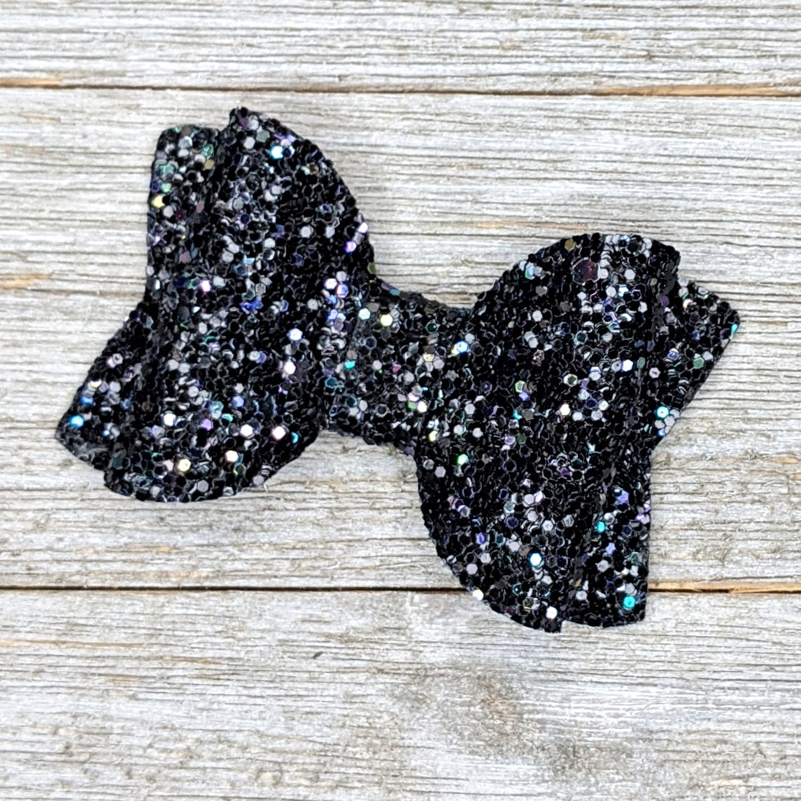 2.5" Black Glitter Bow