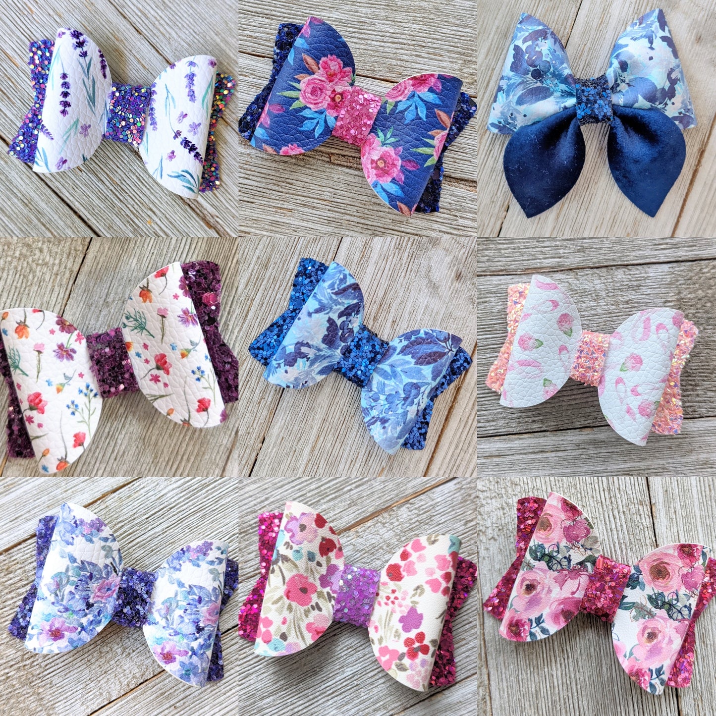 2.5" Floral Glitter Bow
