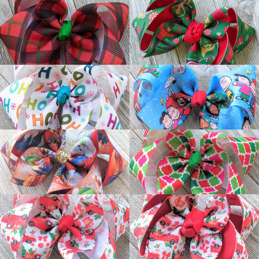 4" Ribbon Christmas Bows 2