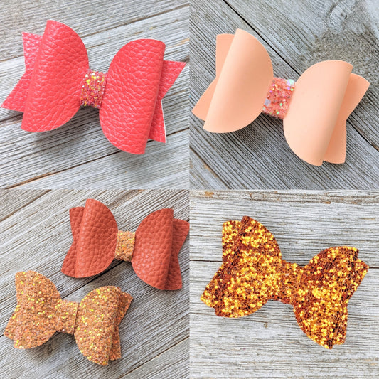 2.5" Orange Glitter Bow