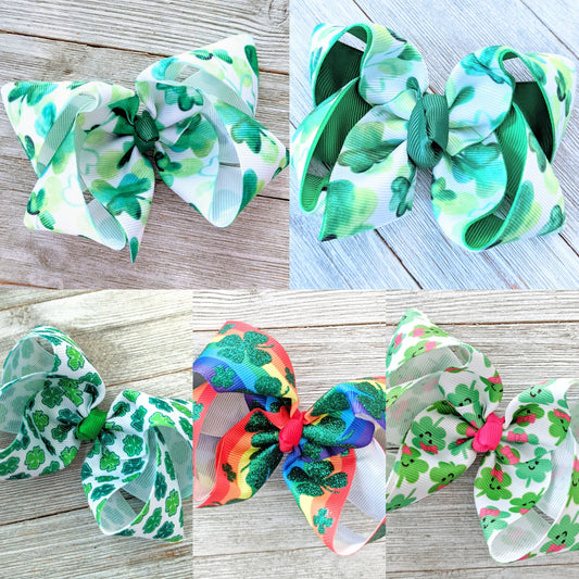 4" St. Patrick's Day Ribbon Hair Bow
