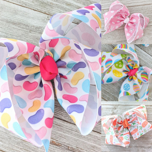 4" Easter Ribbon Hair Bow