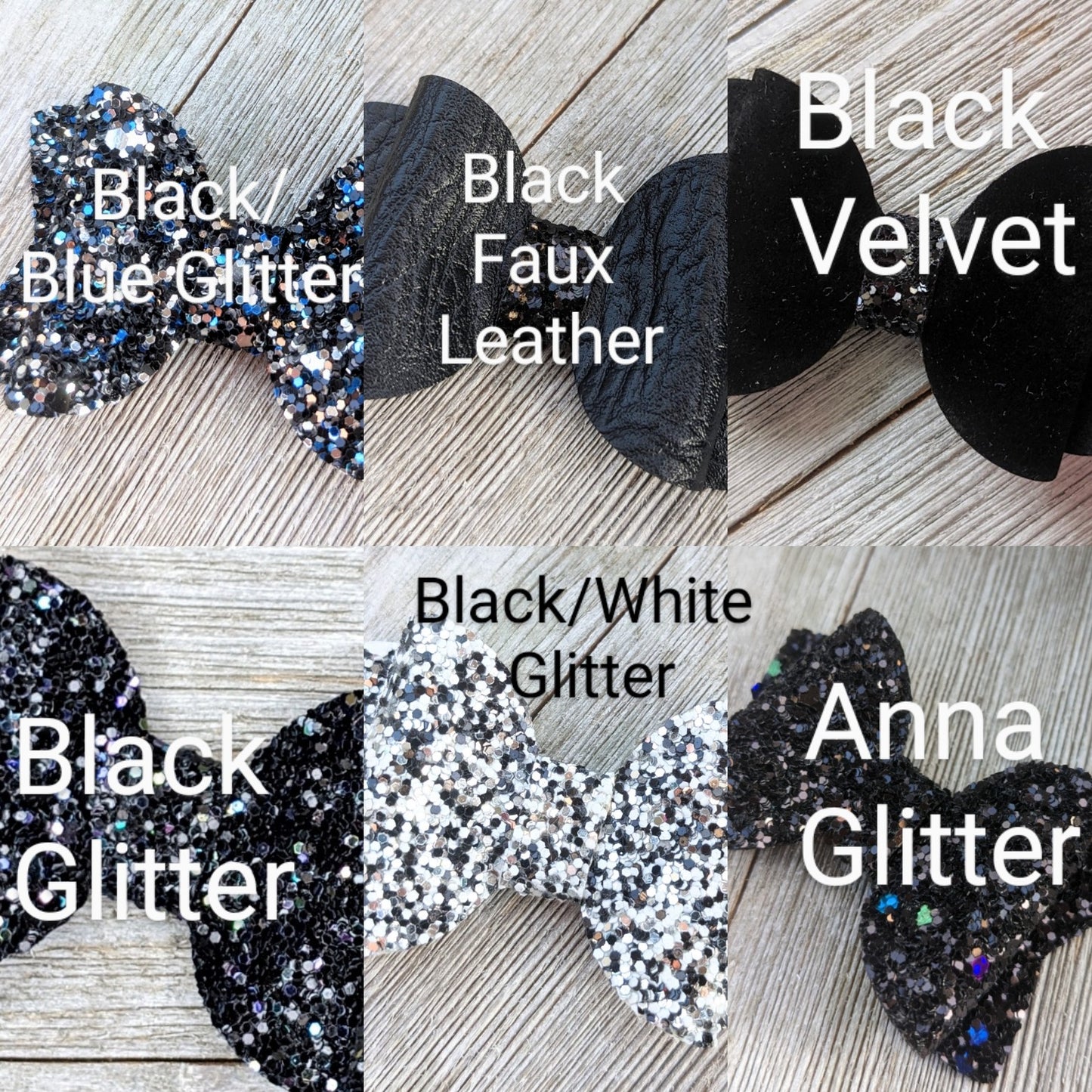 2.5" Black Glitter Bow