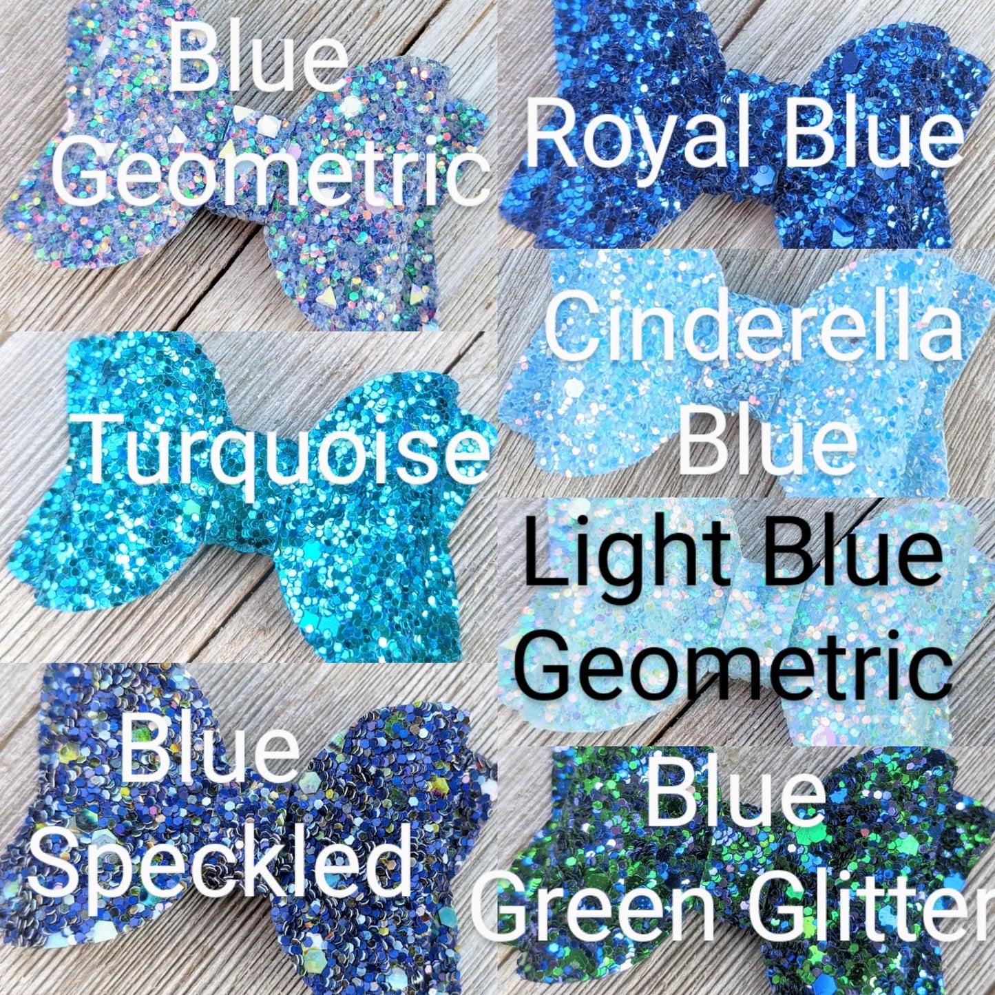 2.5" Blue Glitter Bow