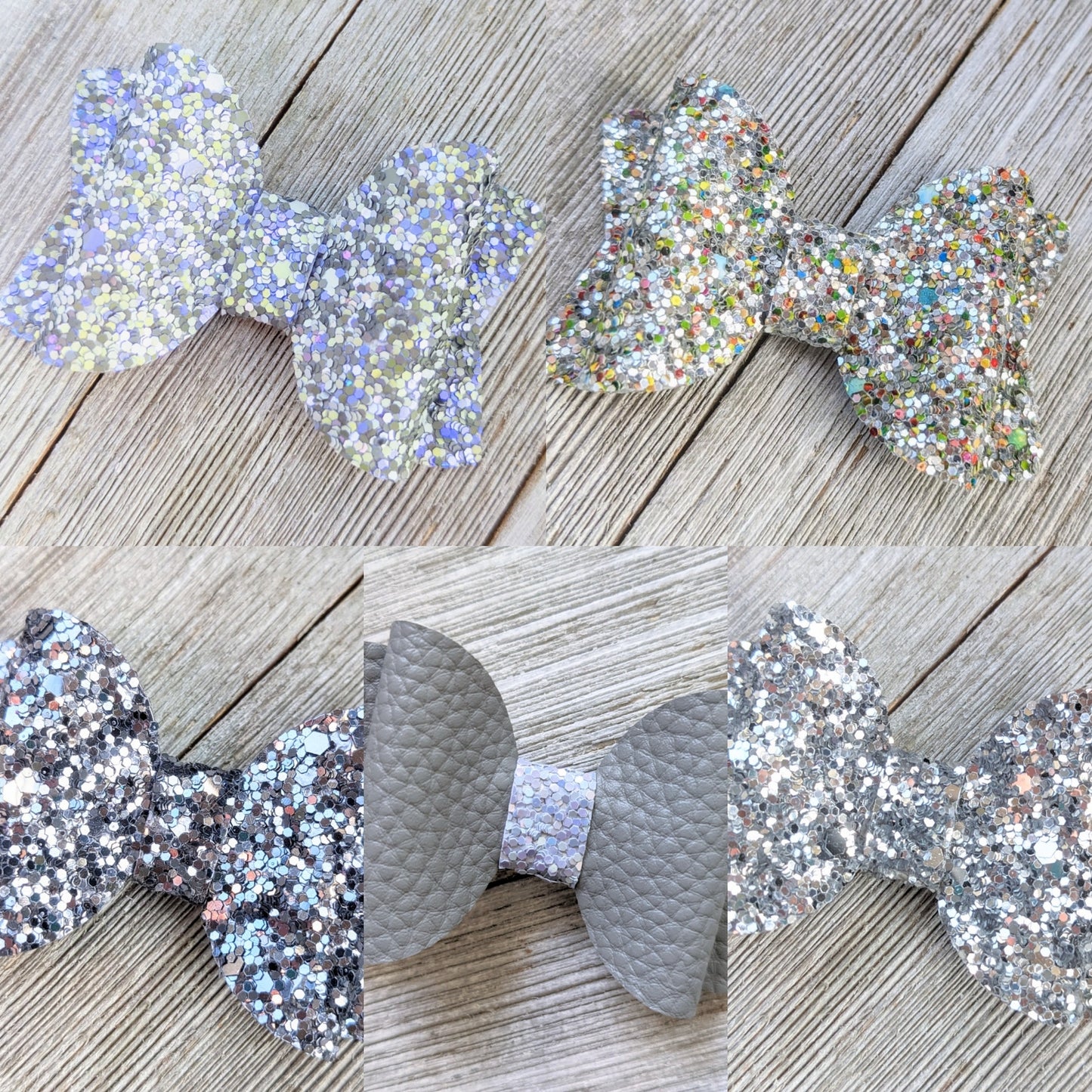 2.5" Silver Glitter Bow