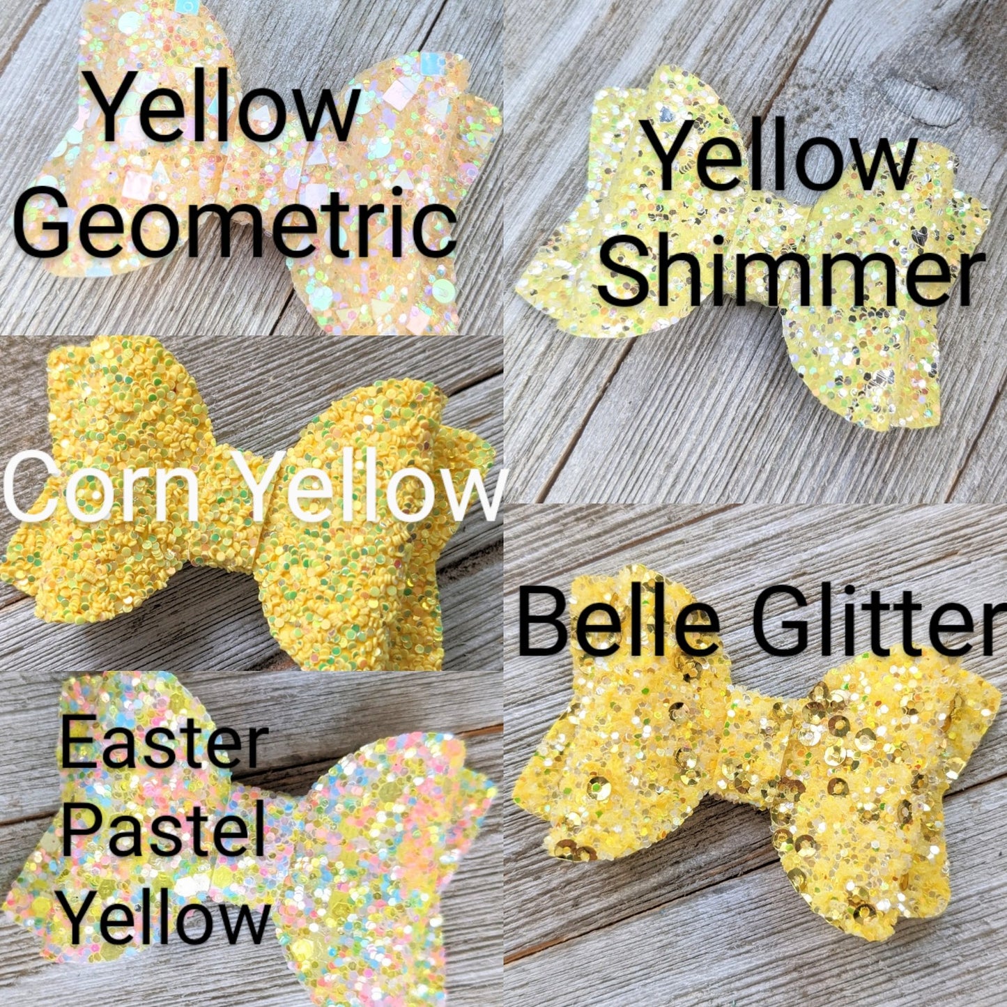 2.5" Yellow Glitter Bow