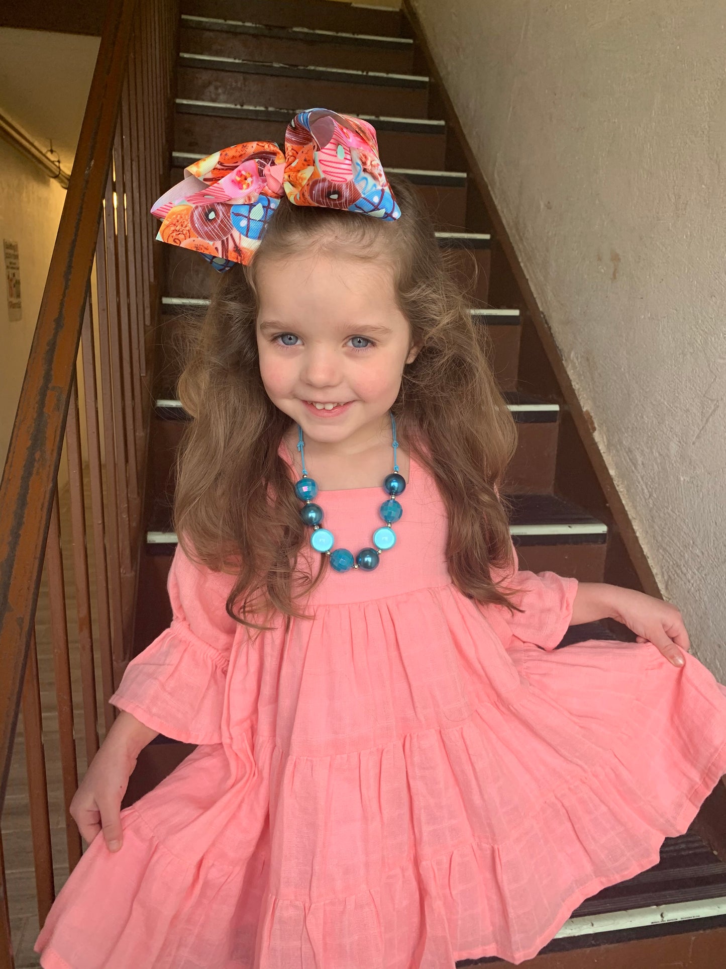 7" Donut Ribbon Hair Bow