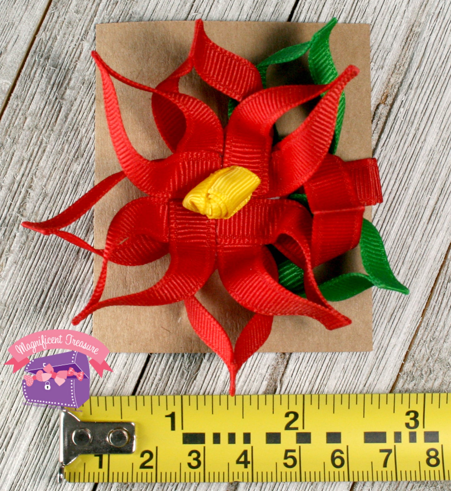 Poinsettia Ribbon Sculpture - 2 Sizes