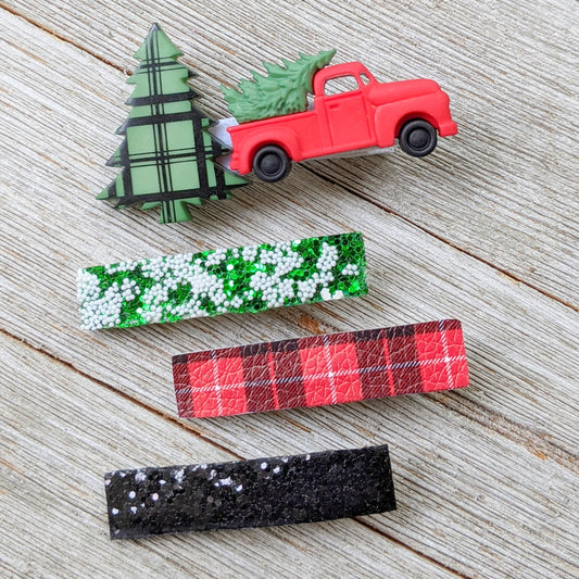 Christmas Truck Glitter Clippie Set