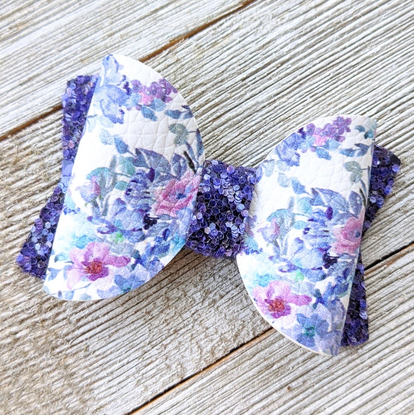2.5" Floral Glitter Bow