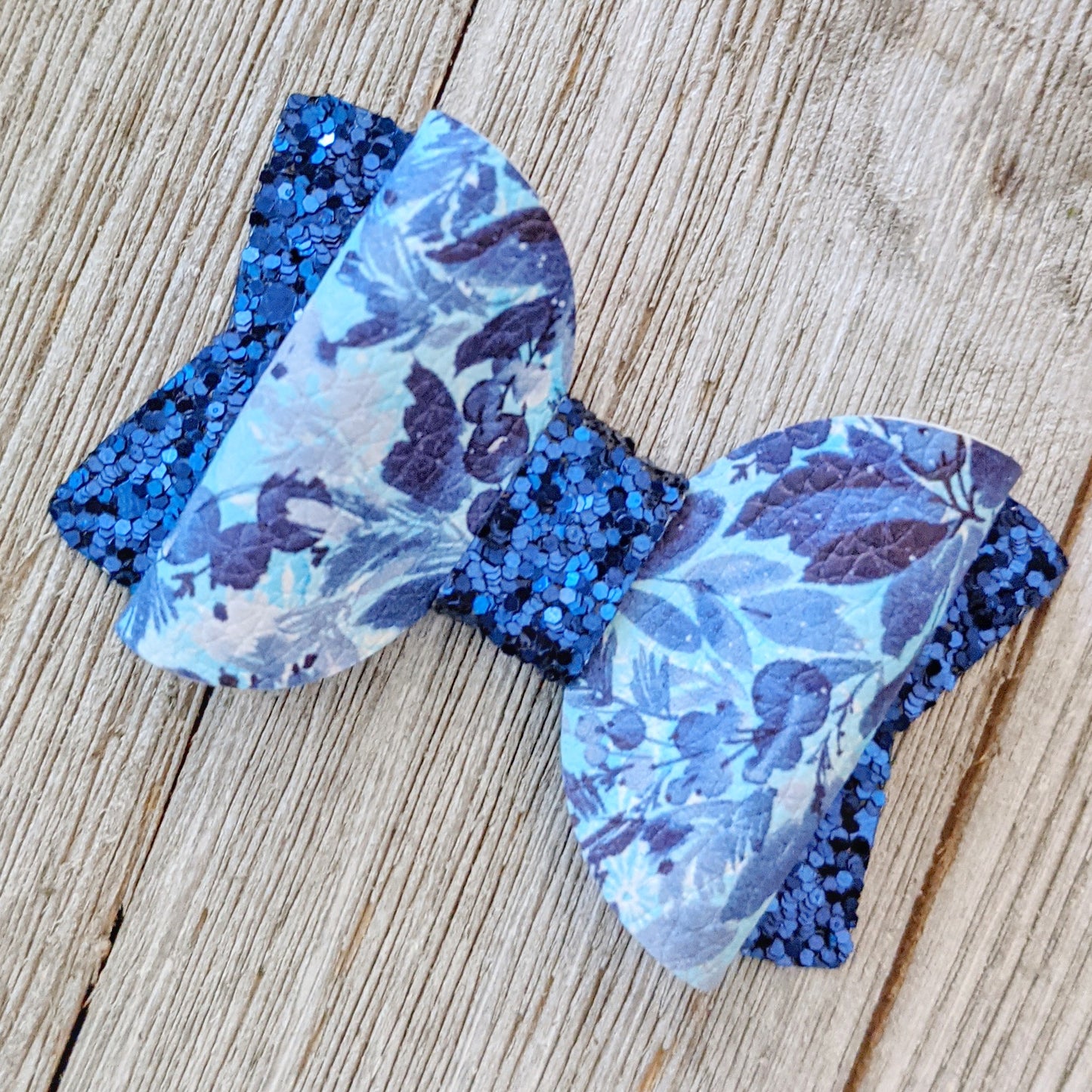 2.5" Floral Glitter Bow