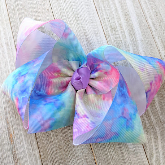 6" Watercolor Sherbert Ribbon Hair Bow