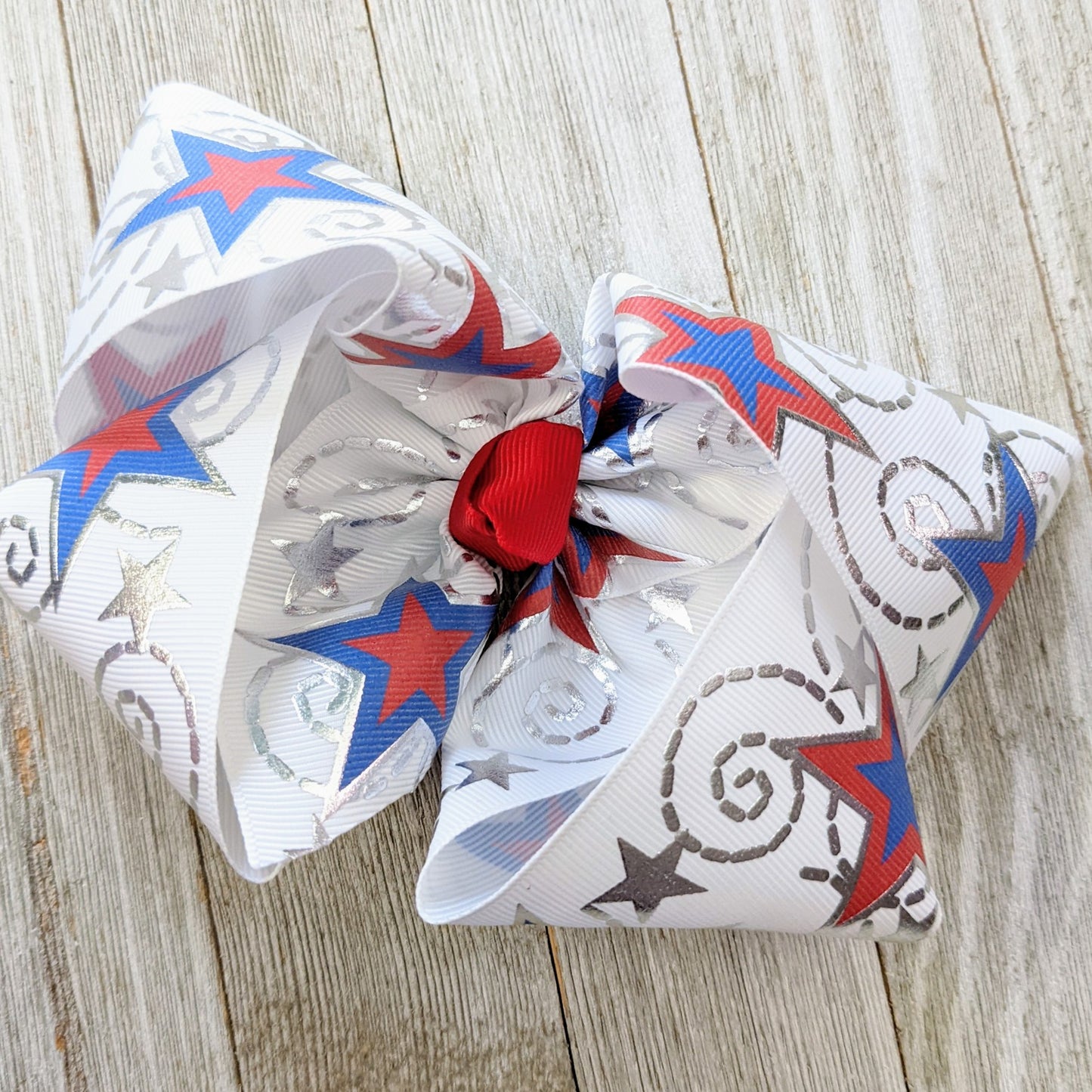 6" Patriotic Ribbon Hair Bow