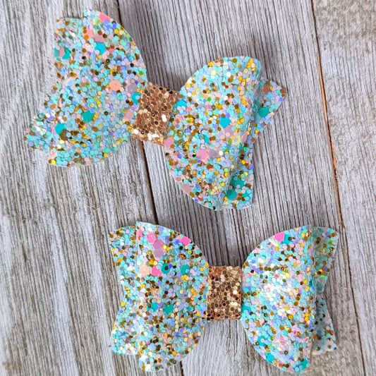 Jasmine Inspired Chunky Glitter Bow 2.5"