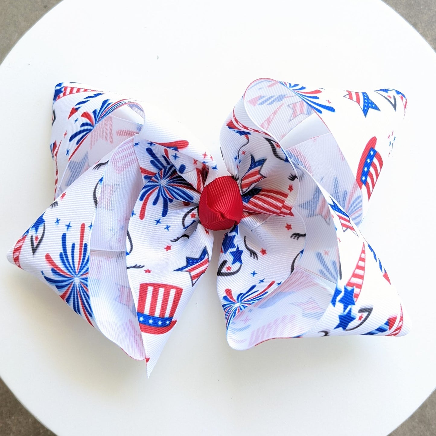 6" Patriotic Ribbon Hair Bow