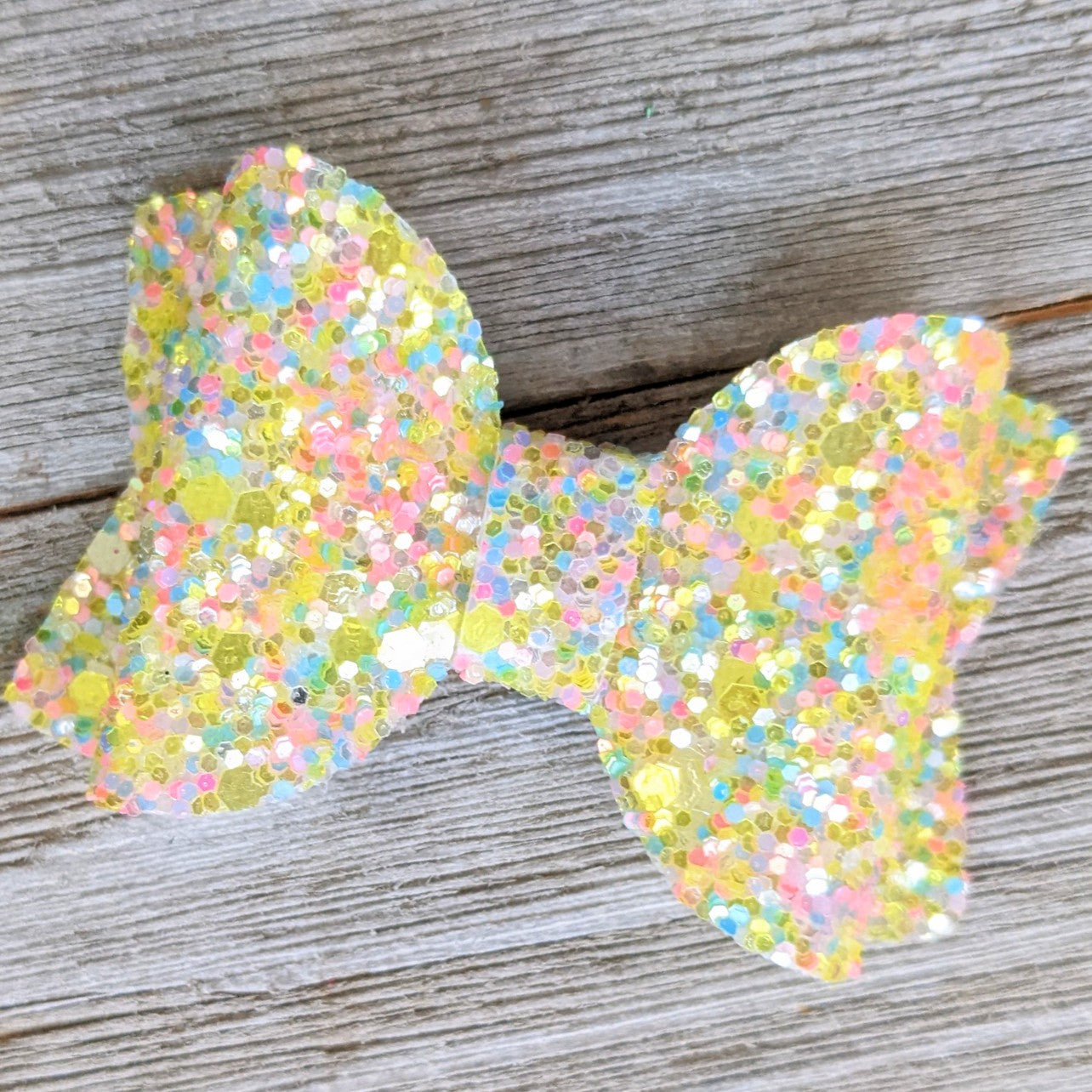 2.5" Yellow Glitter Bow