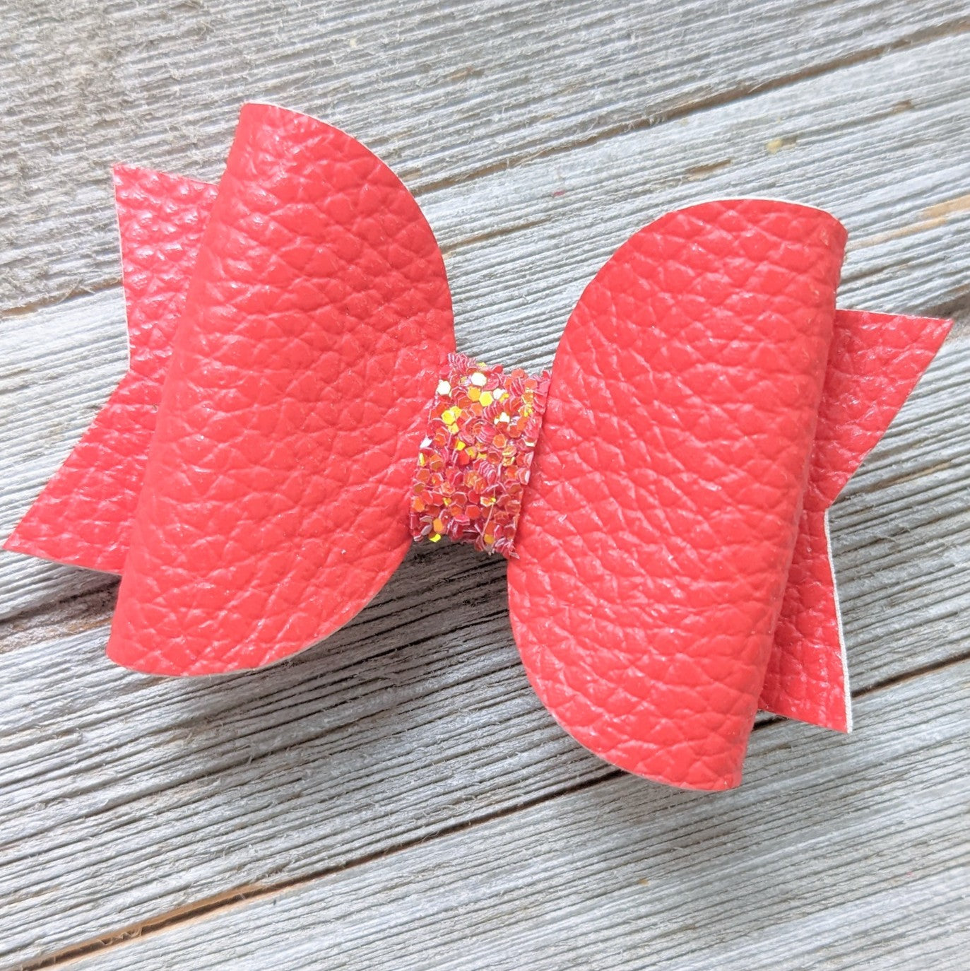 2.5" Orange Glitter Bow