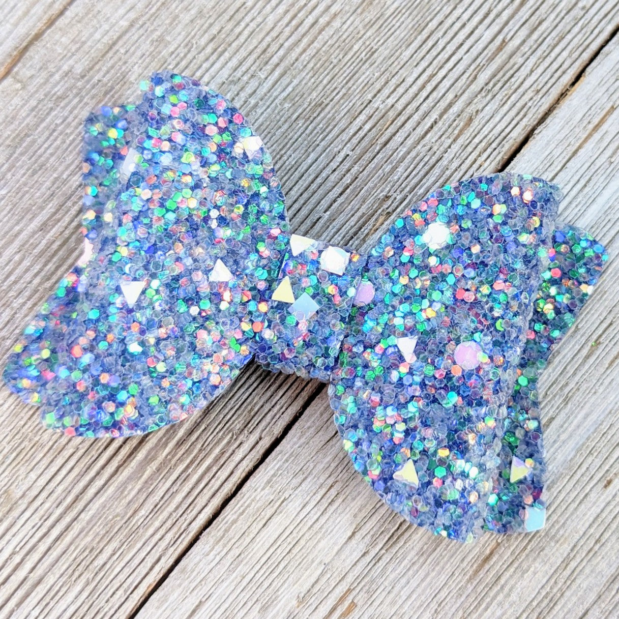 2.5" Blue Glitter Bow