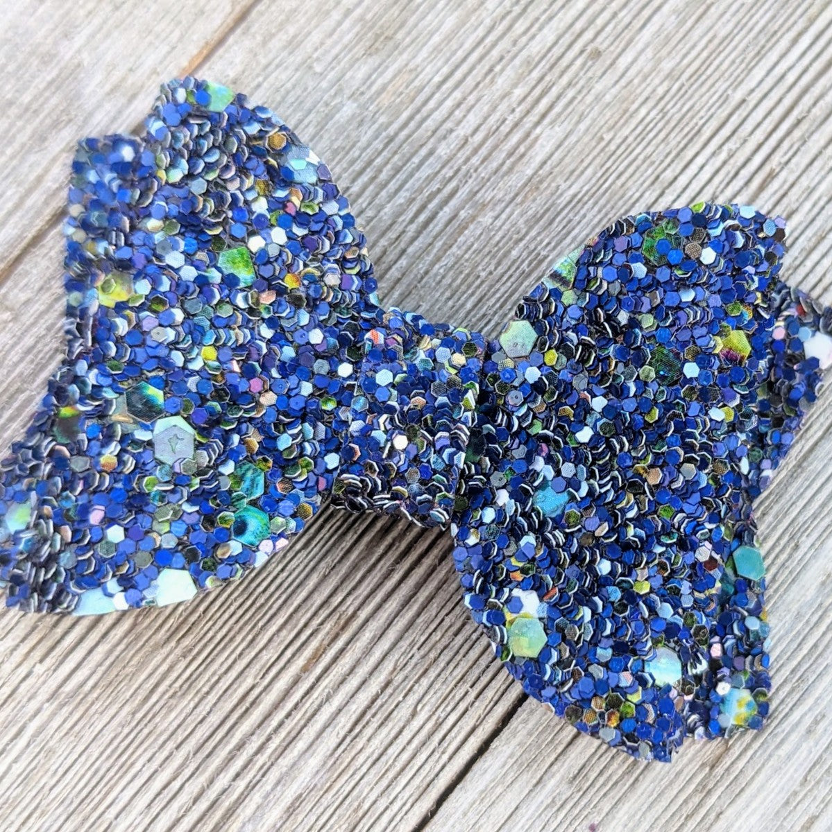 2.5" Blue Glitter Bow
