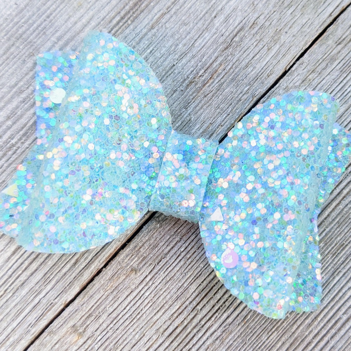 2.5" Blue Glitter Bow