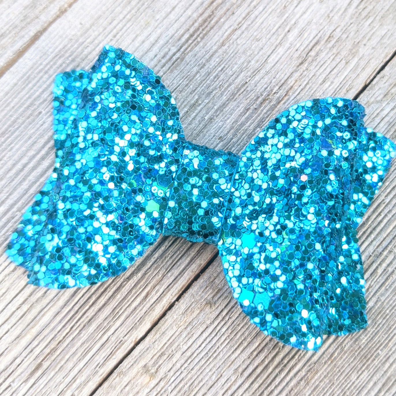 2.5" Blue Glitter Bow