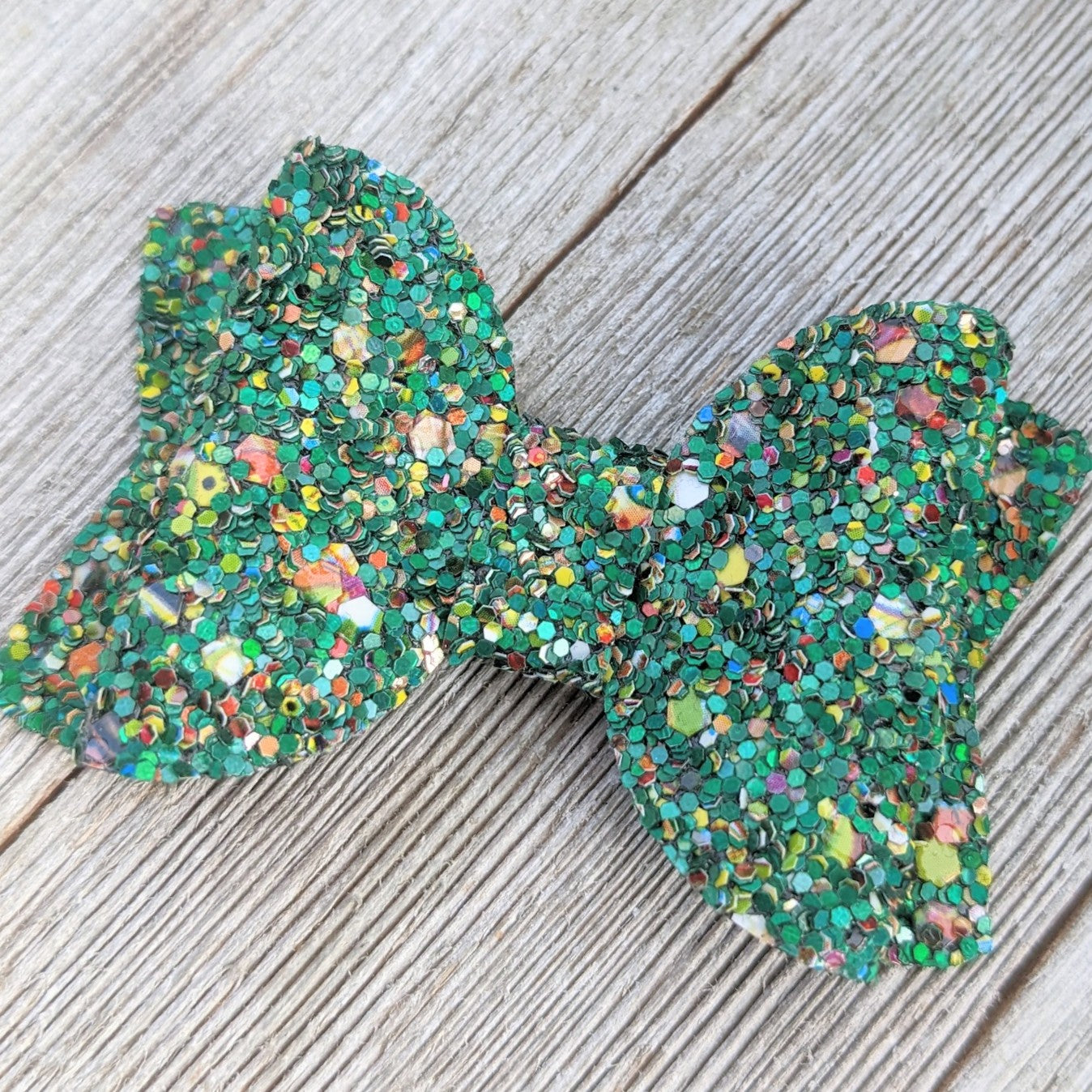 2.5" Green Glitter Bow