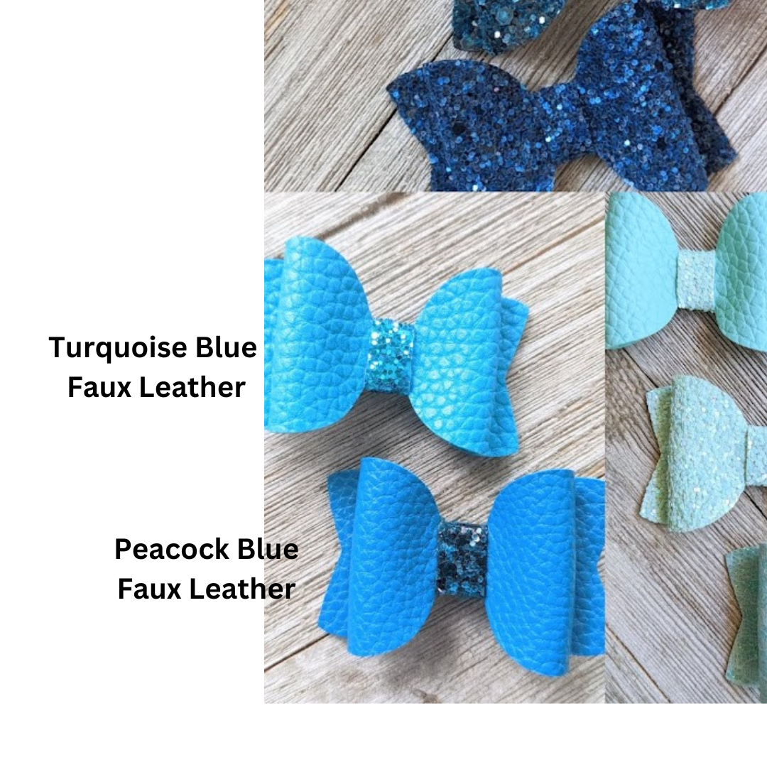 2.5" Turquoise Aqua Glitter Bow