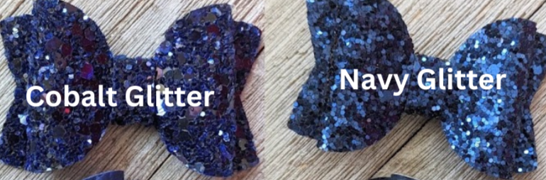 2.5" Blue Glitter Bow