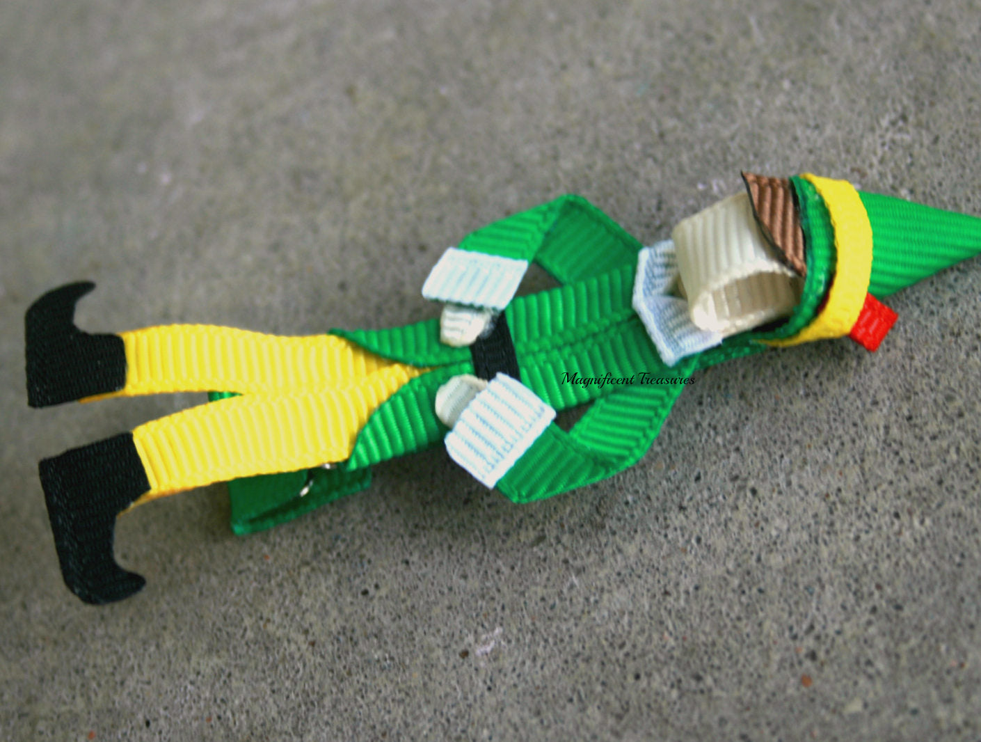 Buddy the Elf Ribbon Sculpture Hair Clip or Pin