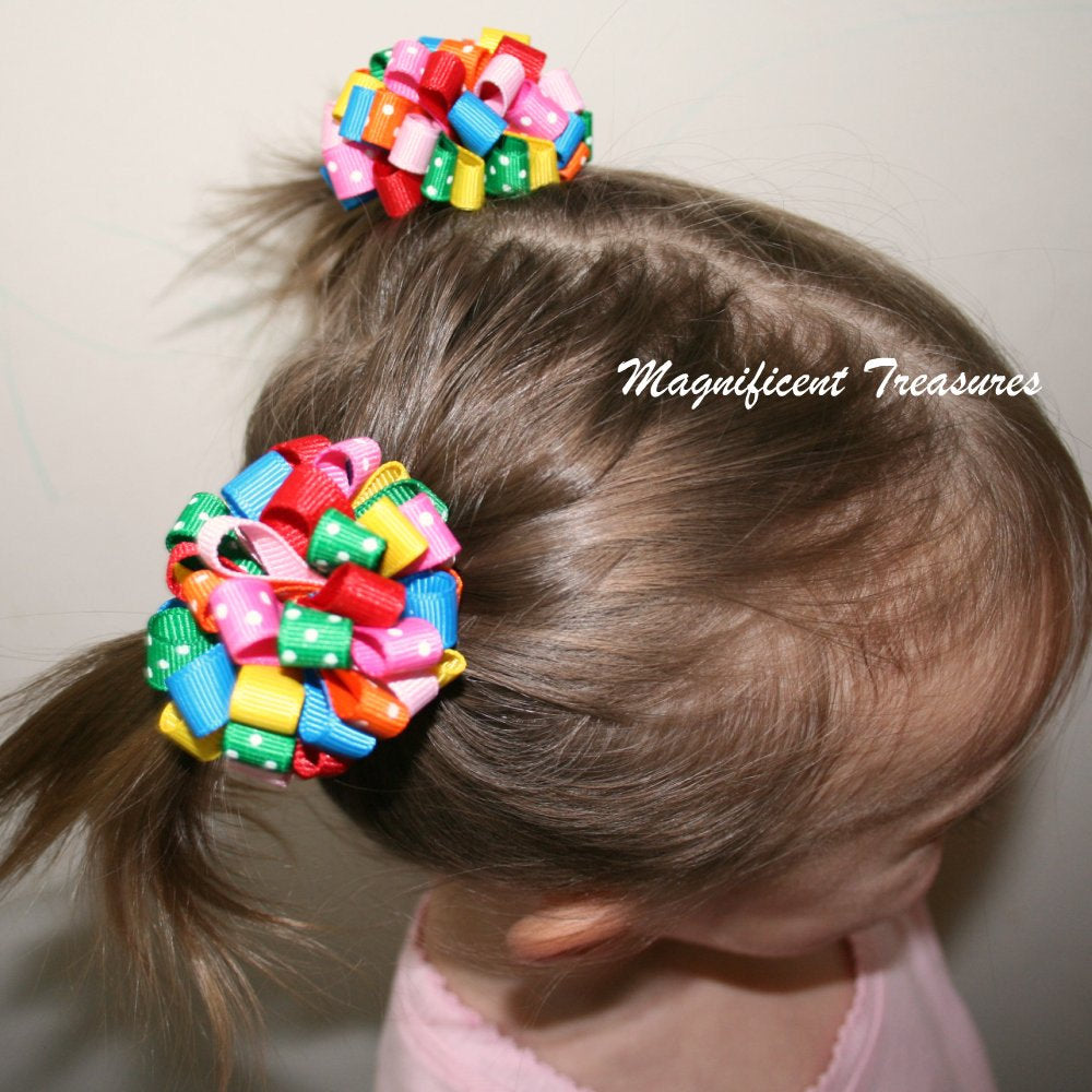 Pumpkin Loopy Puff Bow - 2 Sizes