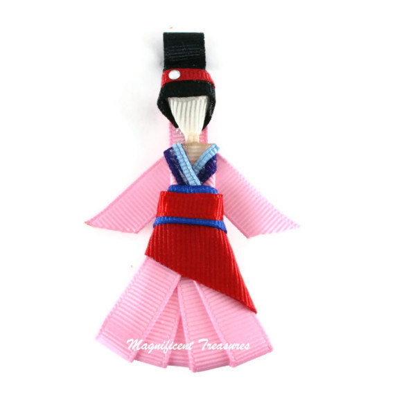 Mulan Inspired Ribbon Sculpture Hair Clip