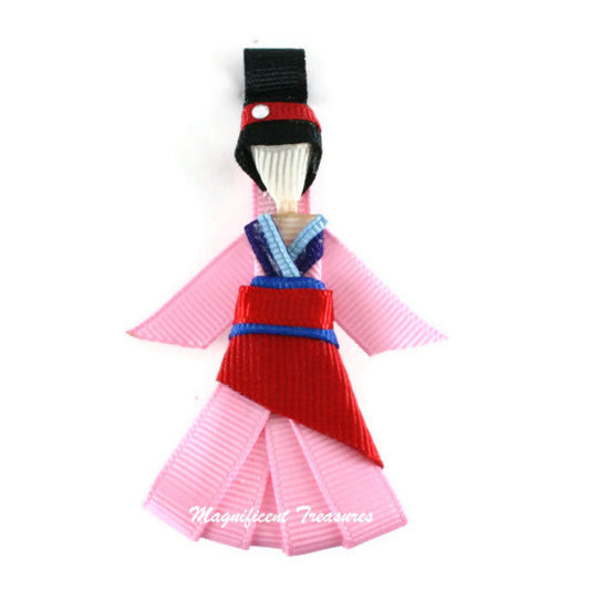 Mulan Inspired Ribbon Sculpture Hair Clip