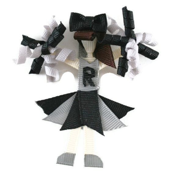 Customizable Cheerleader Hair Clip, Pin, or Christmas Tree Ornament