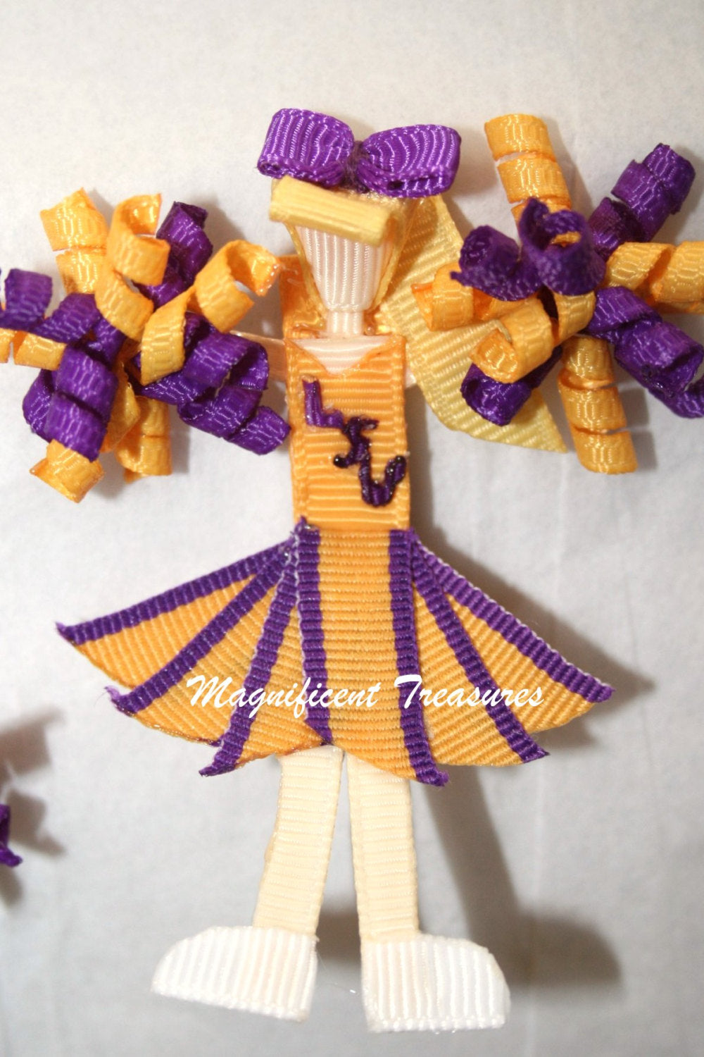 Customizable Cheerleader Hair Clip, Pin, or Christmas Tree Ornament