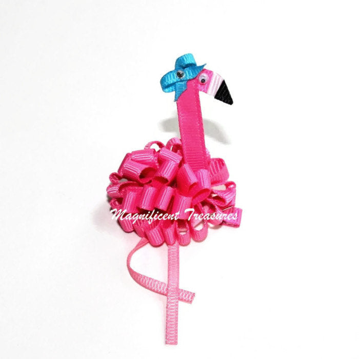 Flamingo Puff Hair Bow