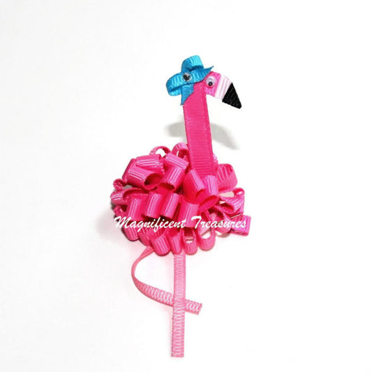 Flamingo Puff Hair Bow
