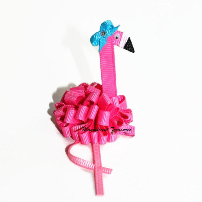Flamingo Puff Hair Bow