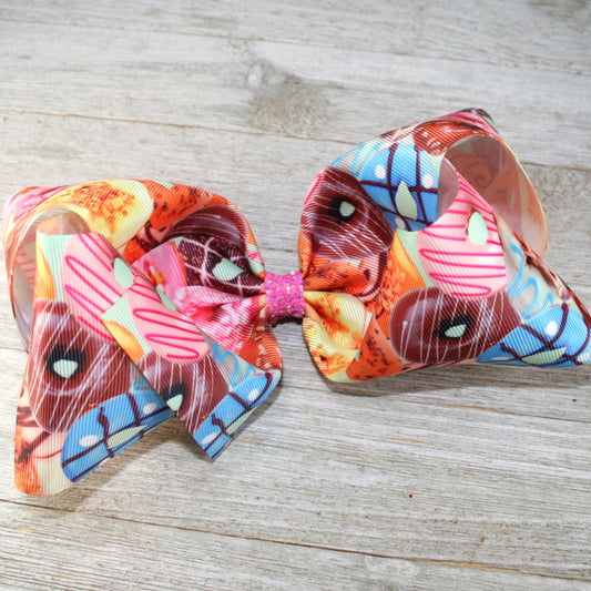 7" Donut Ribbon Hair Bow