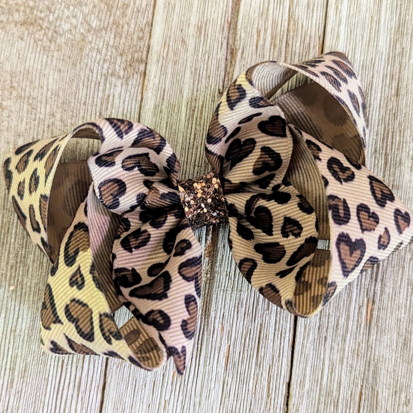 4" Leopard Ribbon Hair Bow