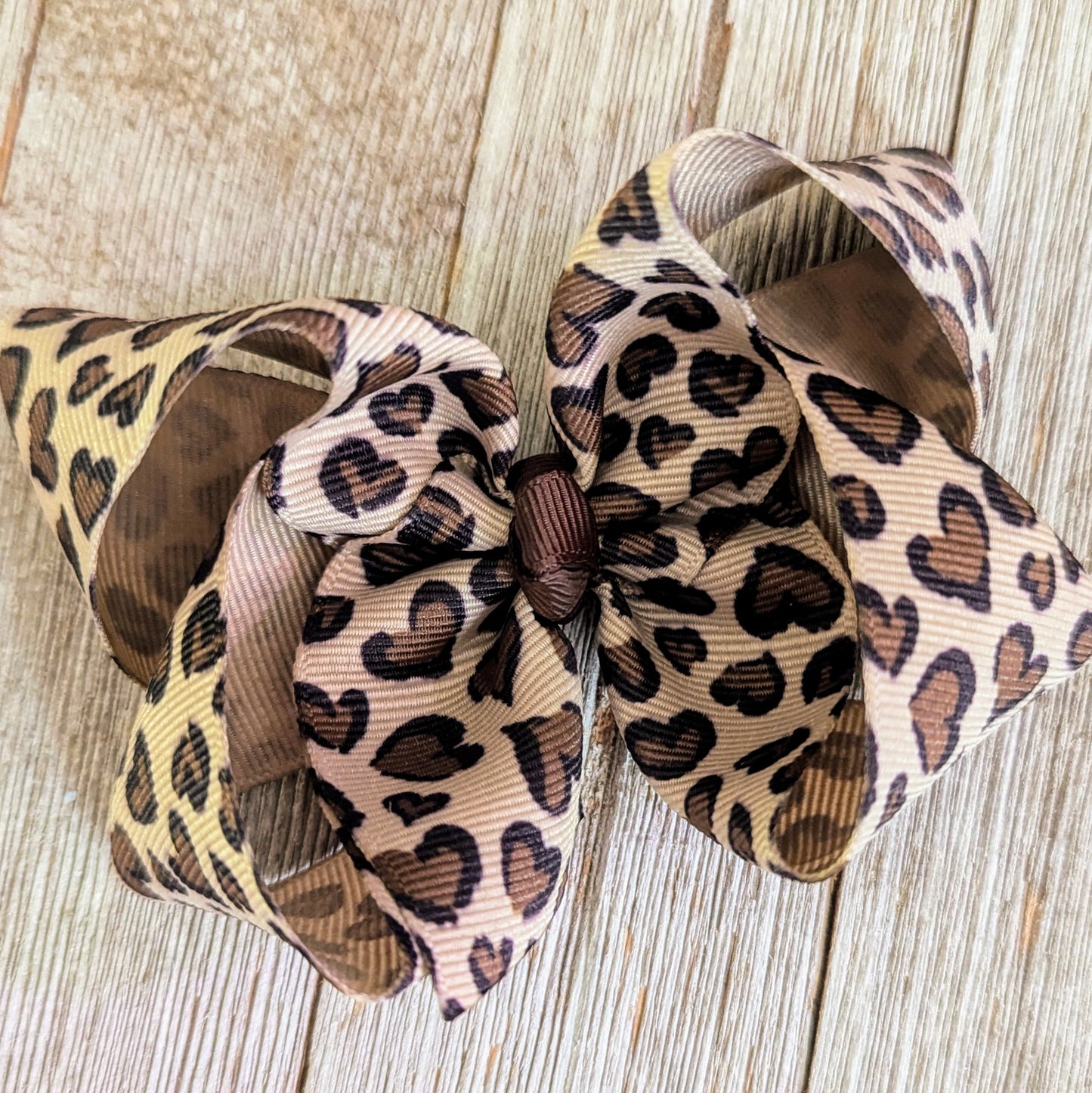 4" Leopard Ribbon Hair Bow